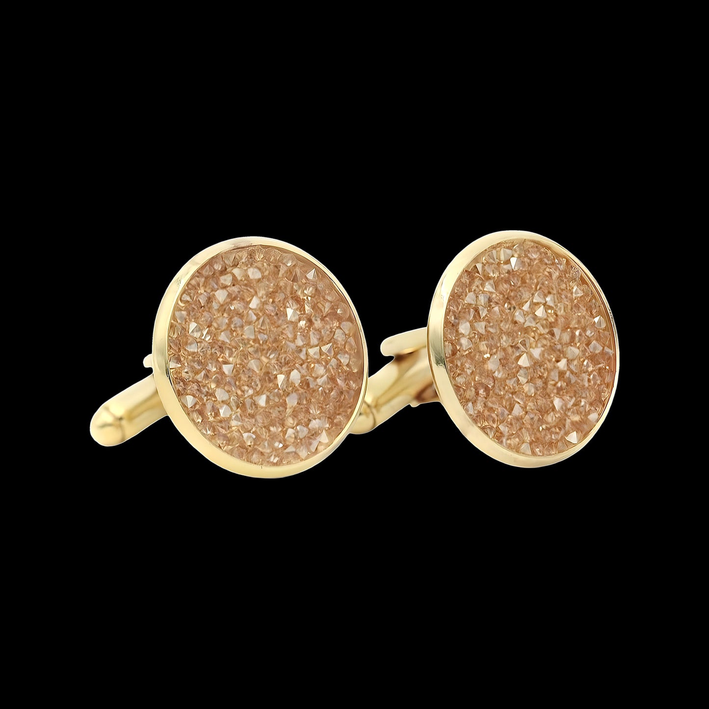 Golden Shadow Crystal-Dust on a Black Background