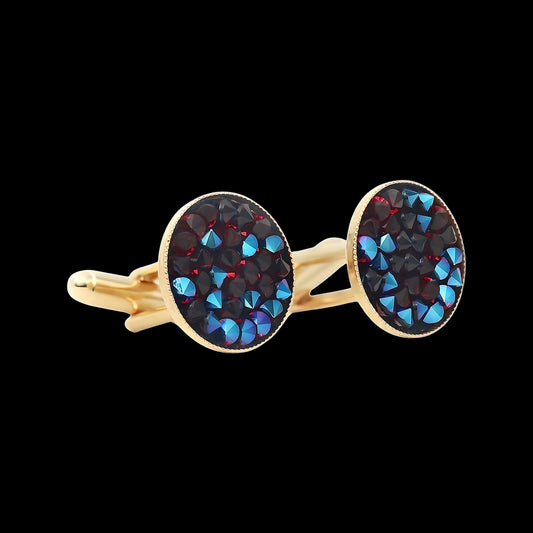 Bermuda Blue & Dark Red Siam Crystal-Dust